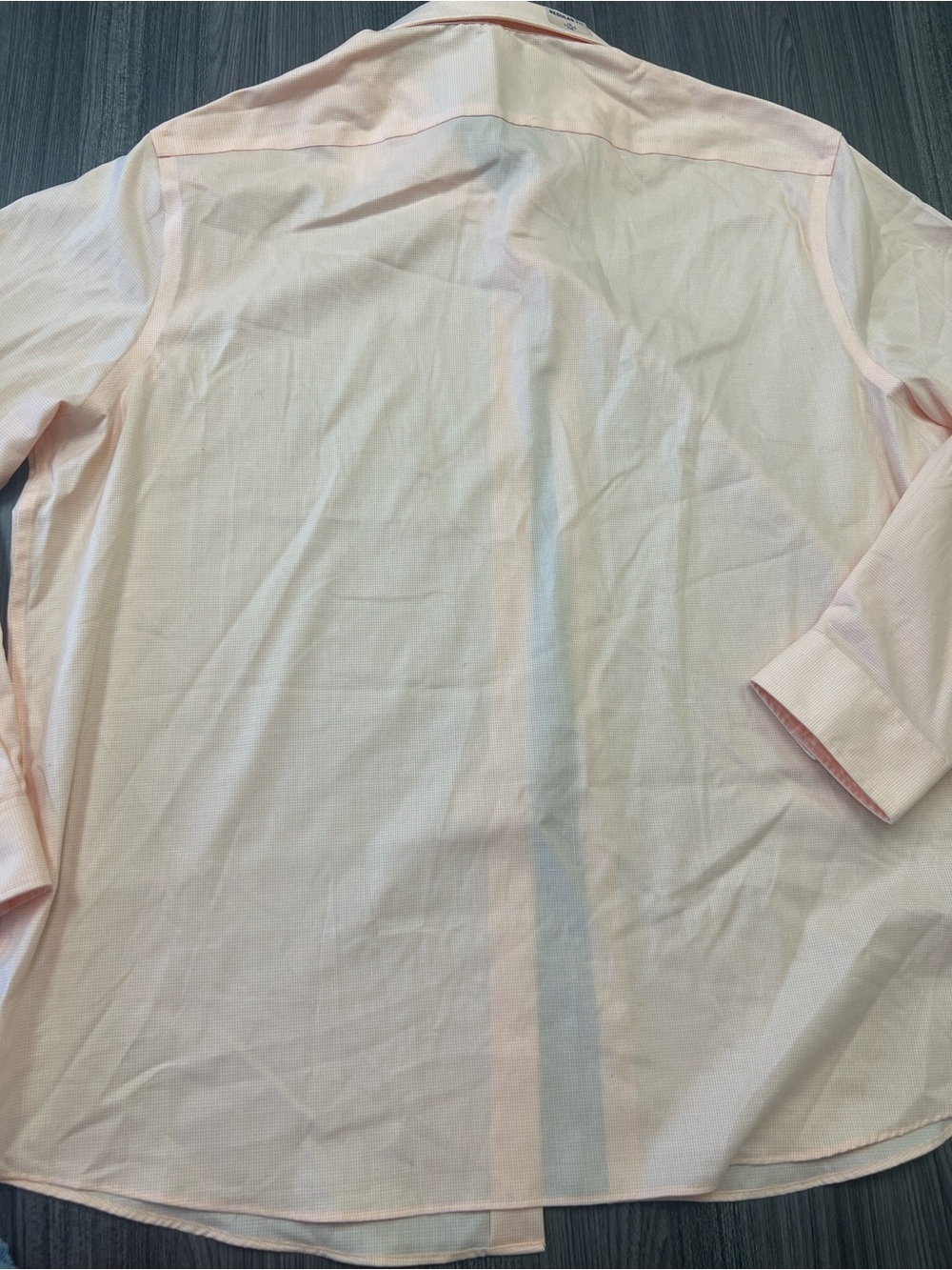 NWT Michael Kors Men's Dress Shirt Gingham Light Orange 2XL Regular Fit - Picture 9 of 12